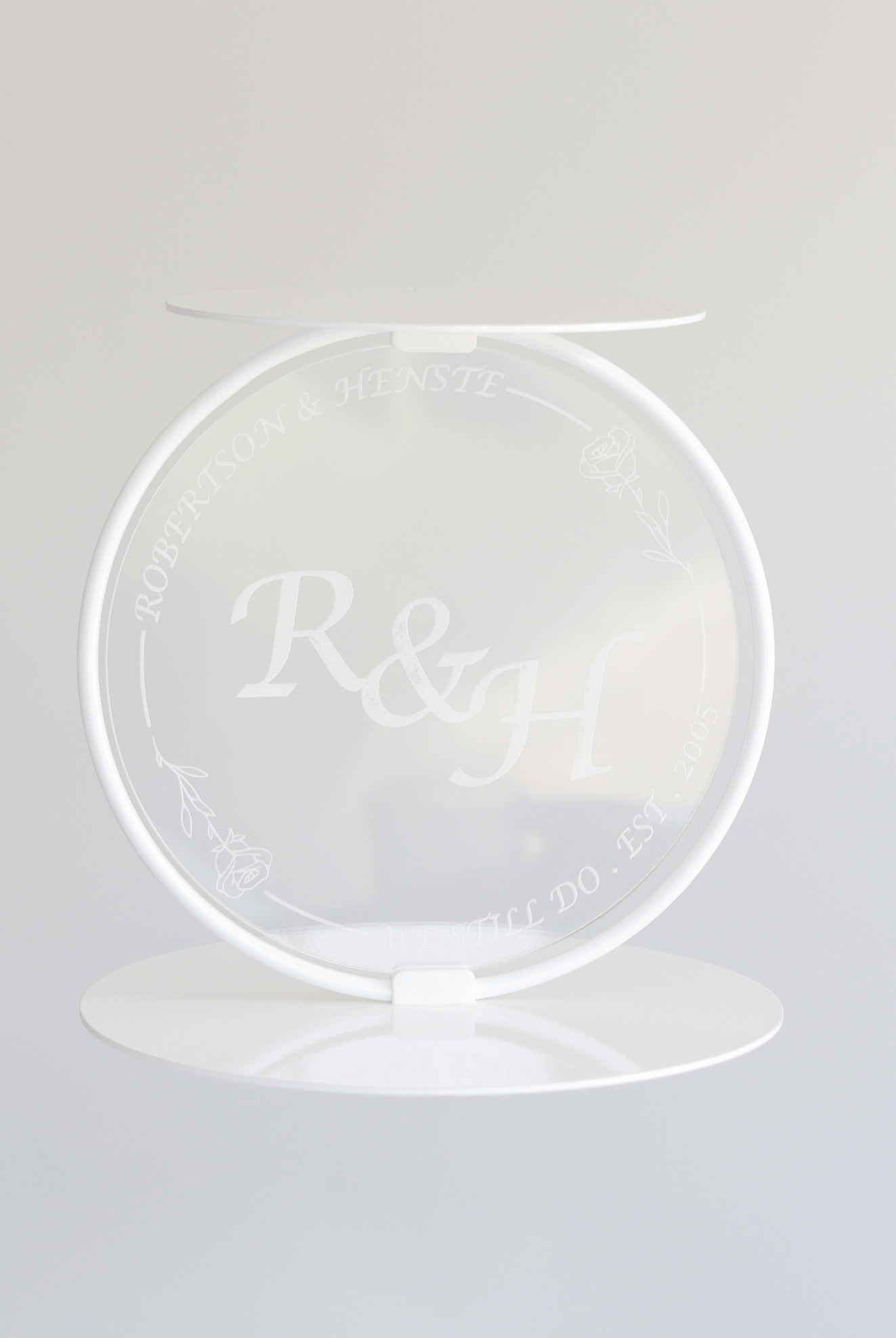 Bespoke Personalised Acrylic Insert for Hoop tier spacer - Prop Options