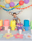 Birthday Bish Pastel Round Reeded Cake Stand - Prop Options