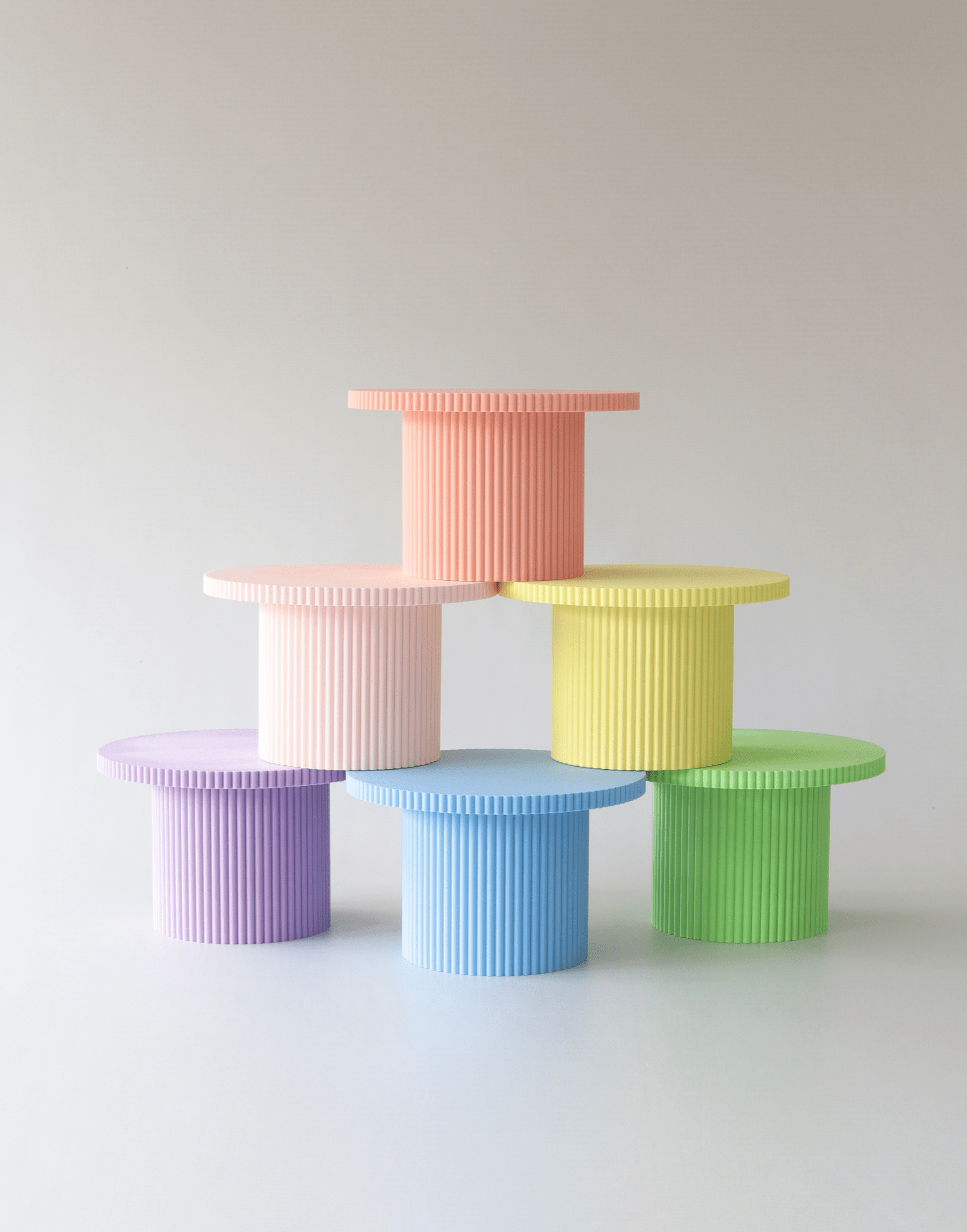 Birthday Bish Pastel Round Reeded Cake Stand - Prop Options