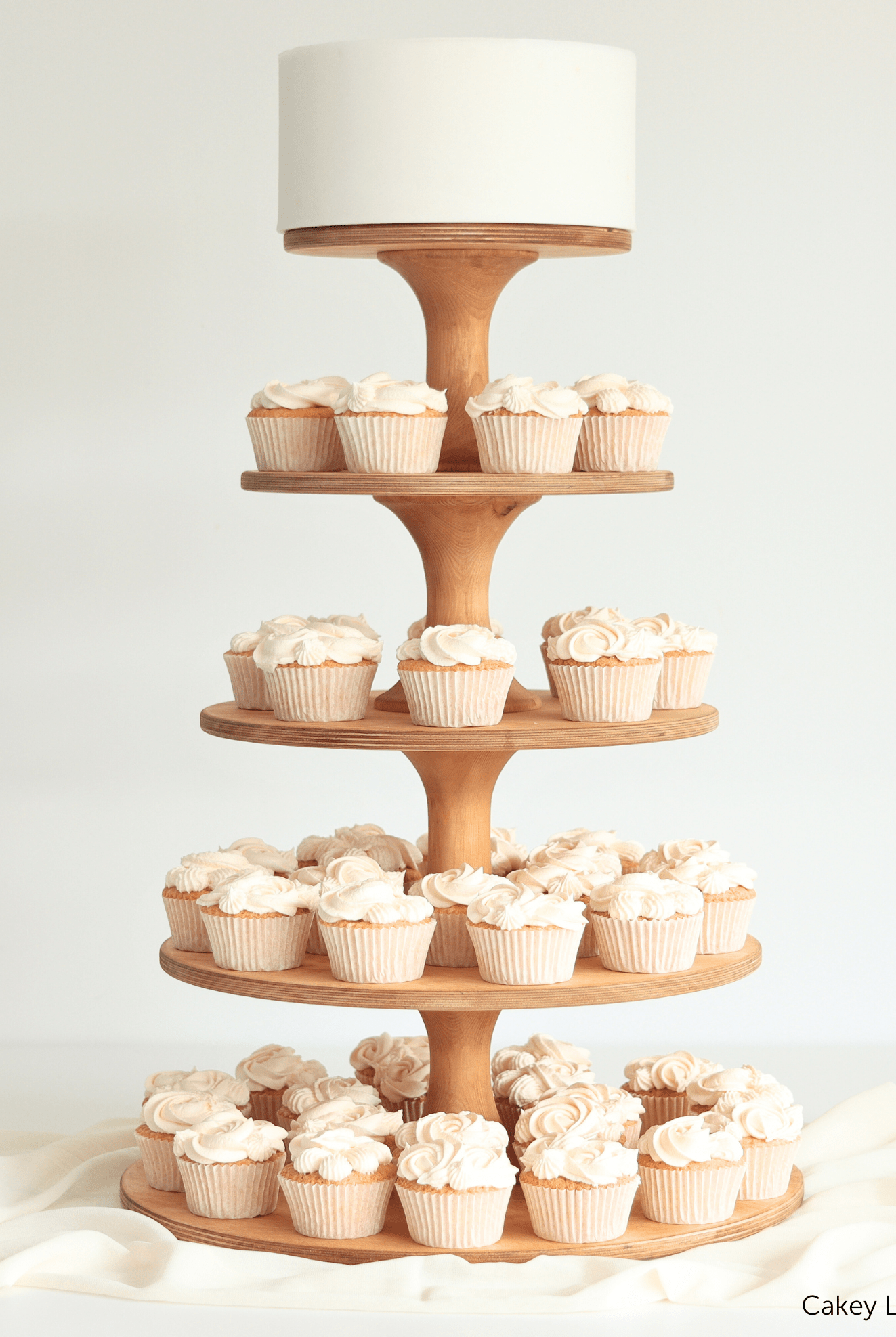 Deluxe Adjustable Scandinavian Birch Cupcake Stand - Prop Options