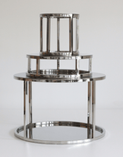 PropBundles - Set of Three - 6" & 10" Round Metallic Cake Separators and 14" Round Plinth - Prop Options