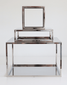 PropBundles - Set of Three - Square and Rectangle Metallic Cake Separators and 14" Plinth - Prop Options