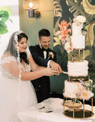 PropBundles - Set of Two - 6" & 10" Round Metallic Cake Separators and Stands - Prop Options