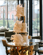 PropBundles - Set of Two - 6" & 10" Round Metallic Cake Separators and Stands - Prop Options