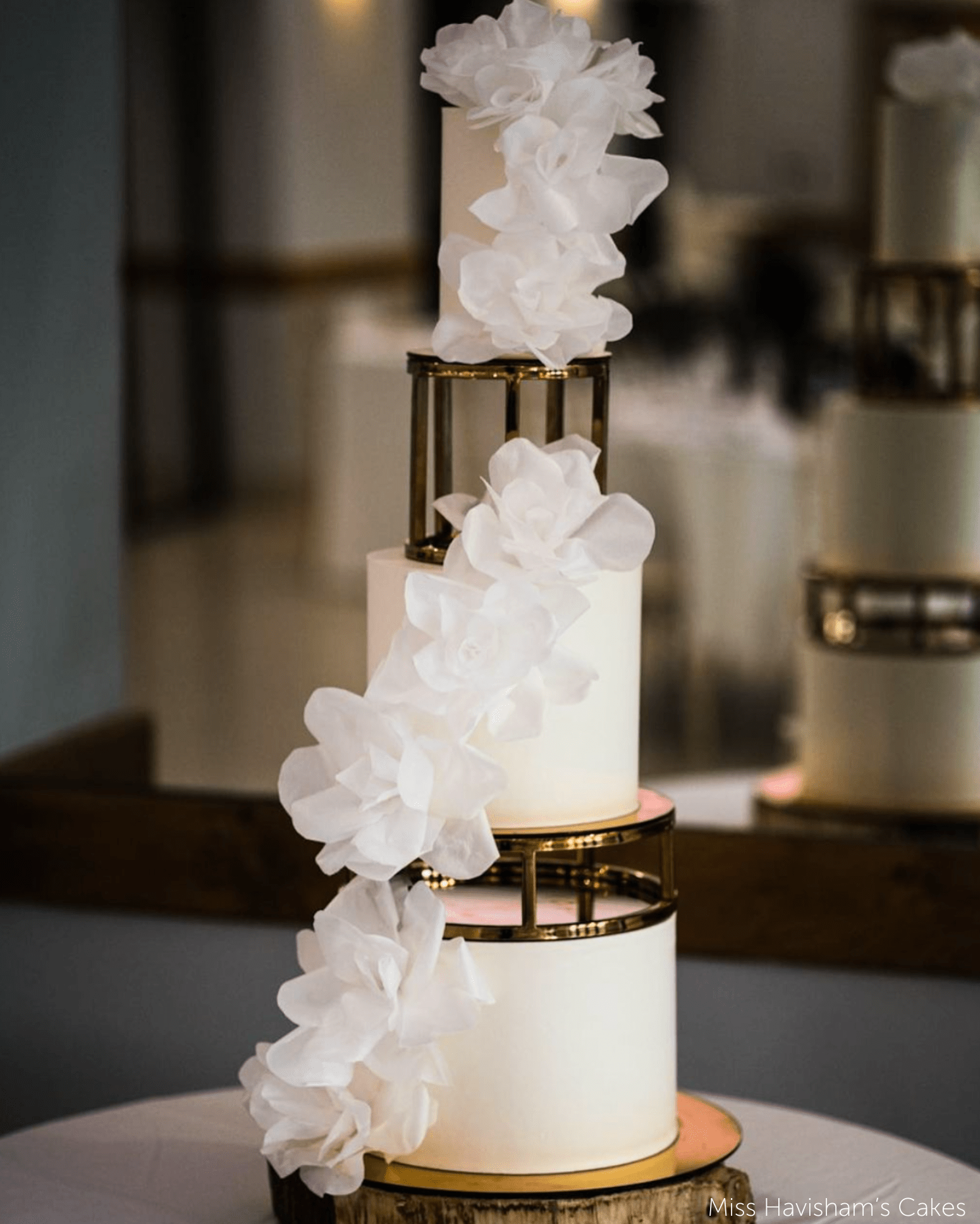 PropBundles - Set of Two - 6" & 10" Round Metallic Cake Separators and Stands - Prop Options