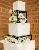 PropBundles - Set of Two - Square and Rectangle Metallic Cake Separators and Stands - Prop Options