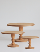 PropBundles - Trio of Original Scandinavian Birch Pedestal Cake Stands - Varied Diameters - Prop Options
