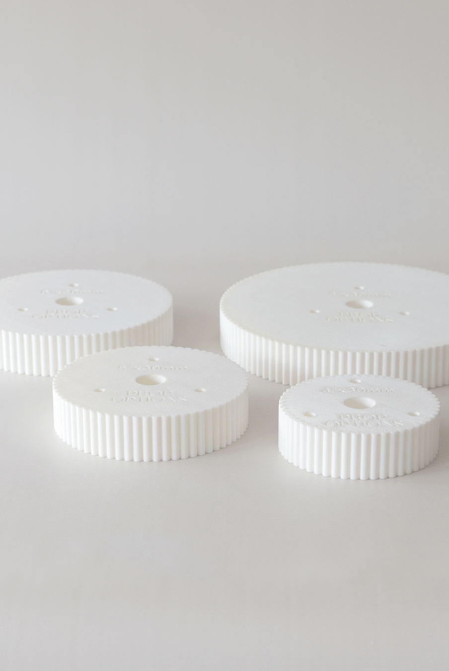 Round 30mm Reeded Cake Spacer - Prop Options
