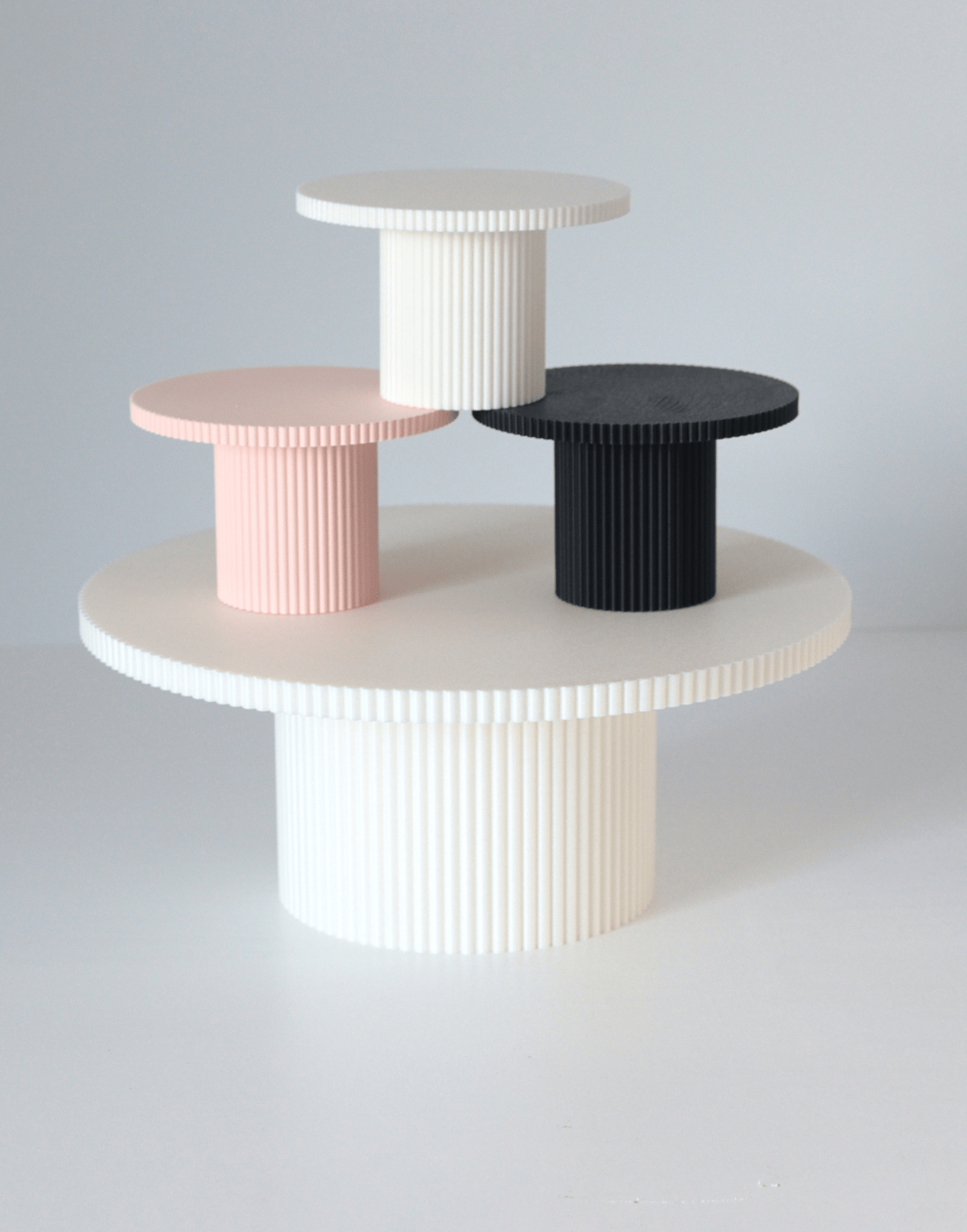 Round Reeded Cupcake Stand - Prop Options