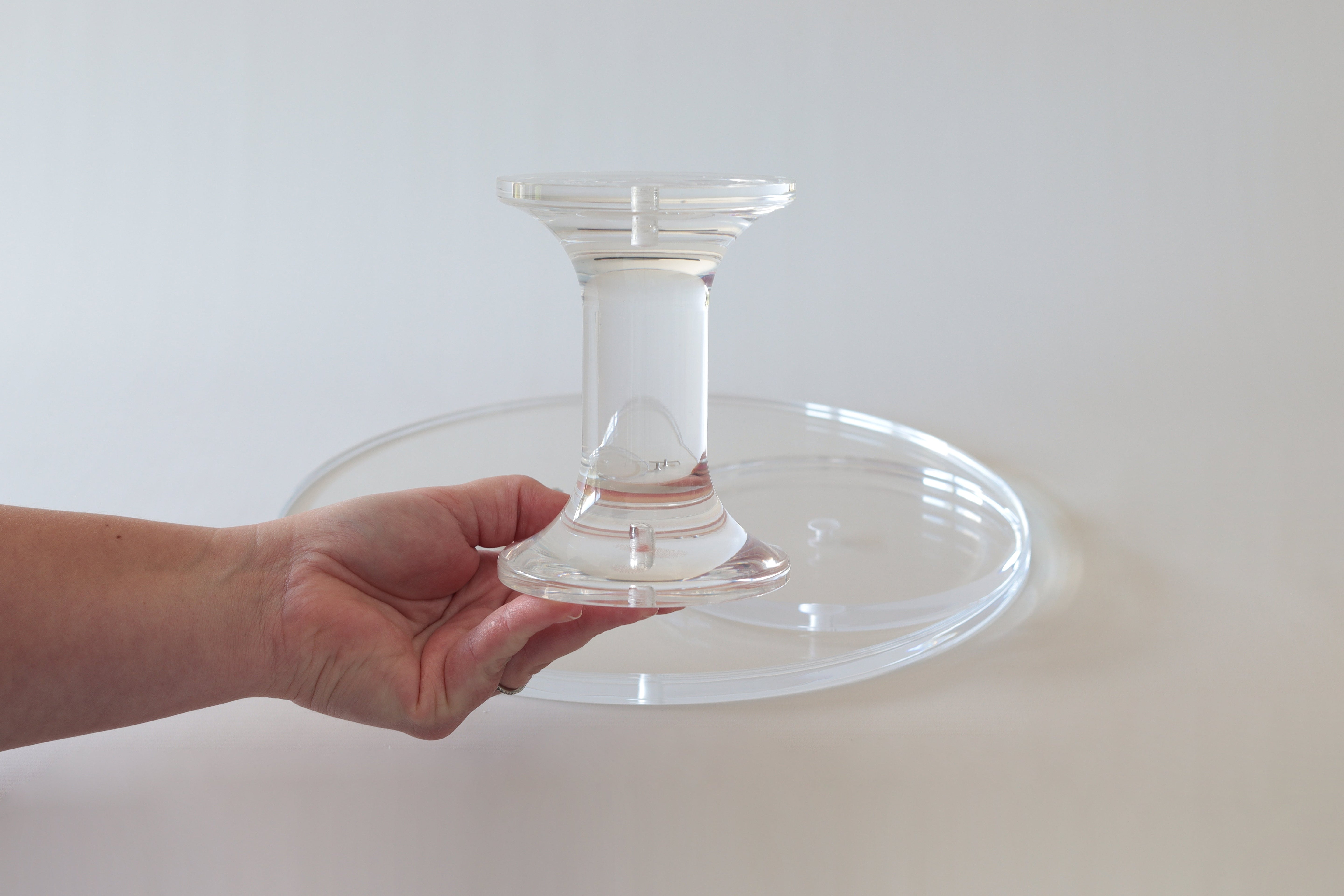 Ultra - polished Acrylic Pedestal Cake Stand - Prop Options