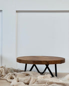 Black hairpin leg solid wood cake stand - 12" - 16" - Prop Options