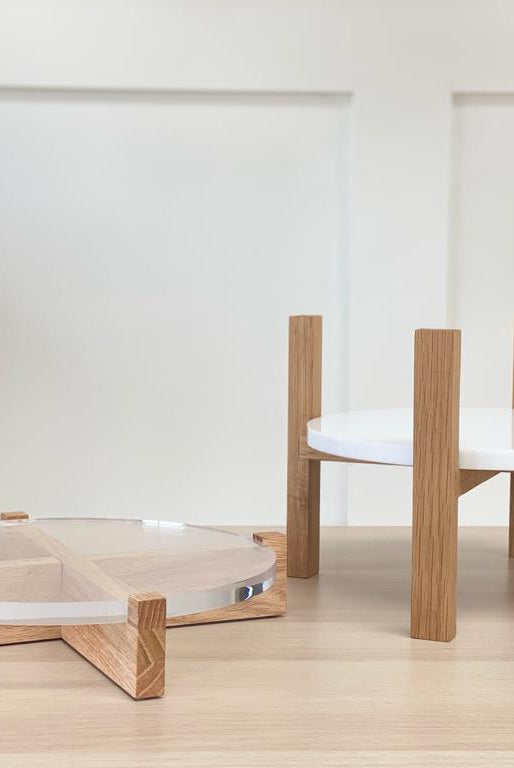 Hand crafted solid oak cake stand - Prop Options