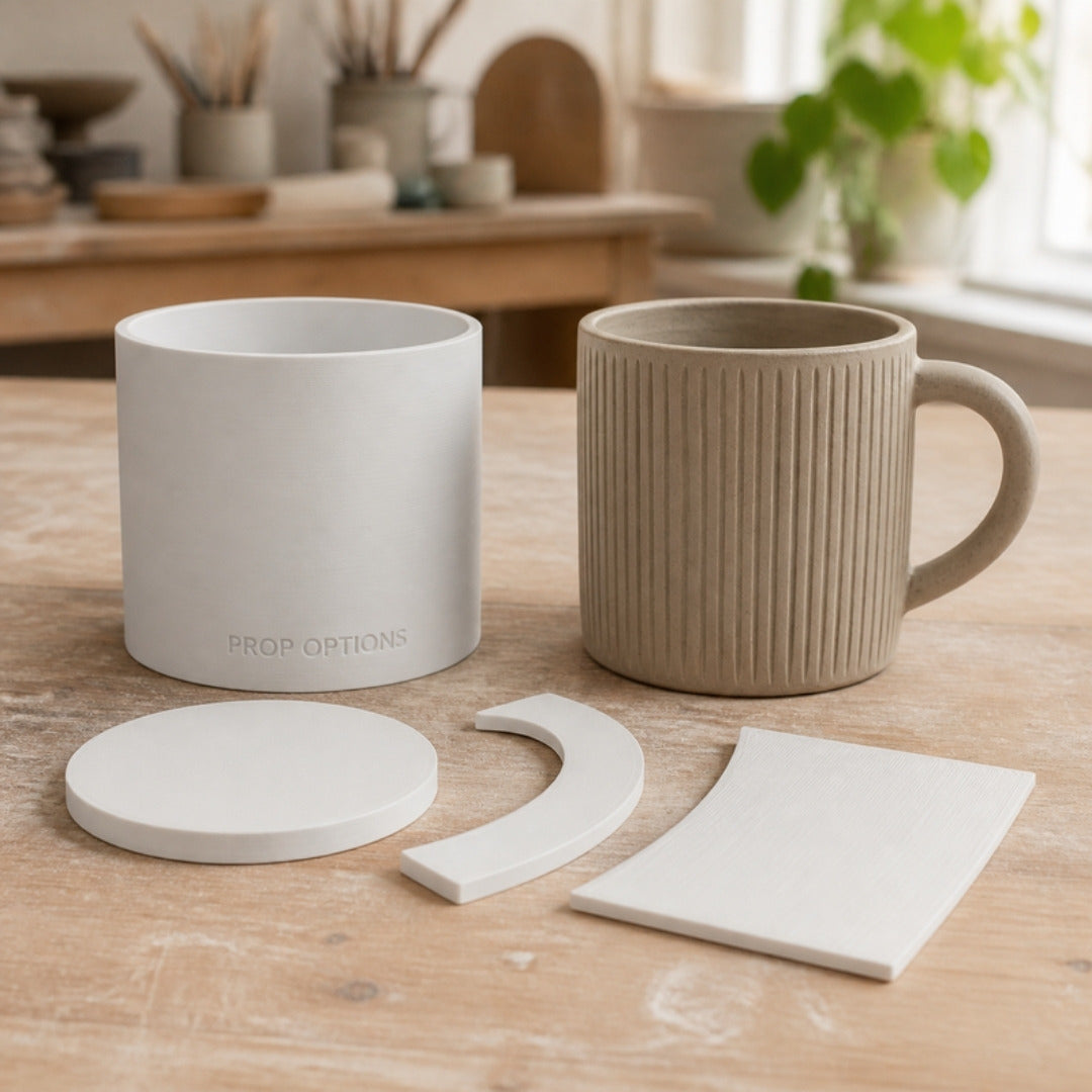 Prop Options mug former kit for slab built mugs