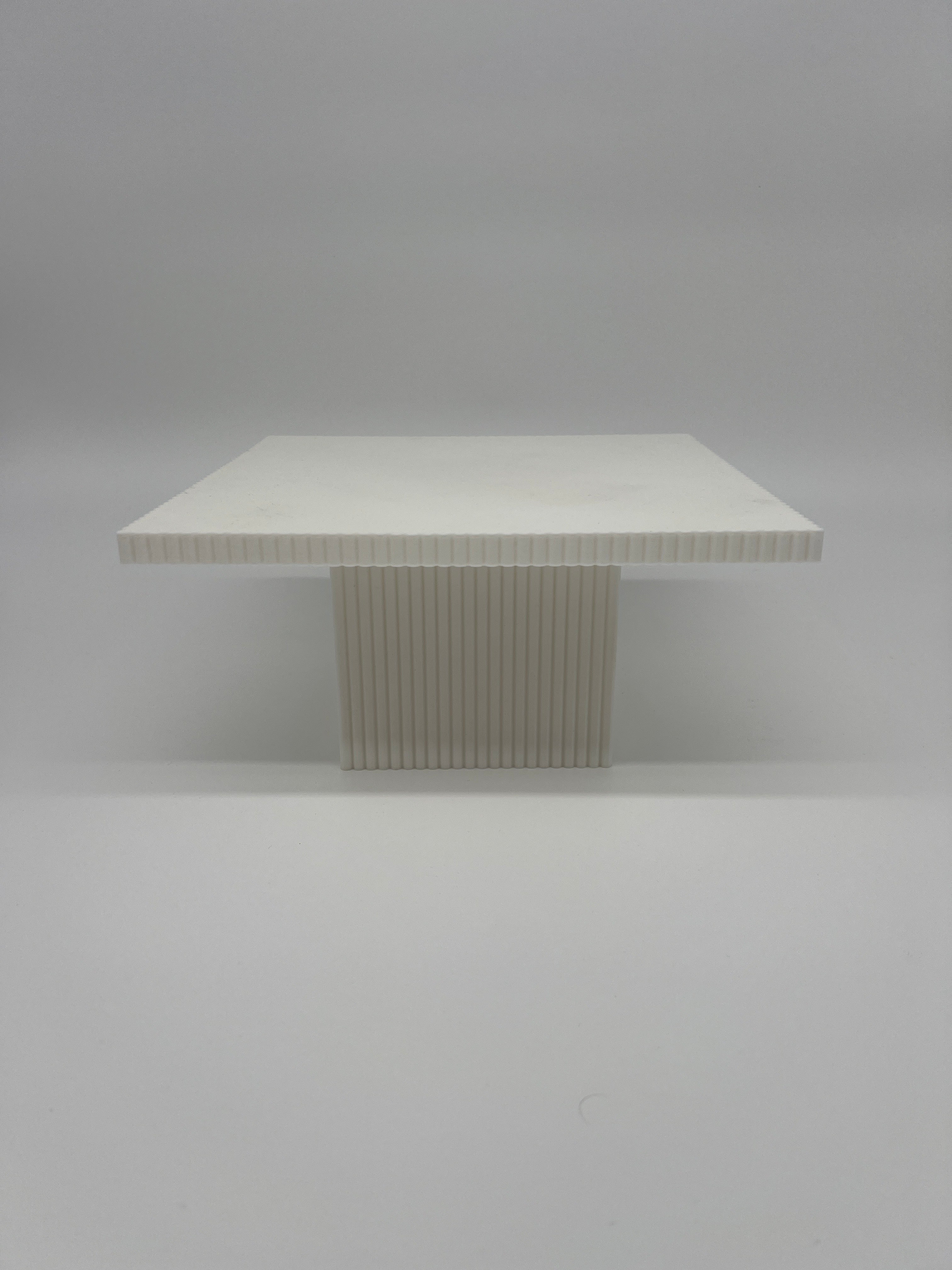 Outlet 10" Square Reeded Stand - White - Misprint - Prop Options