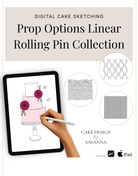 Digital Cake Sketching - Textured Rolling Pins - Linear - Procreate Stamps - Prop Options