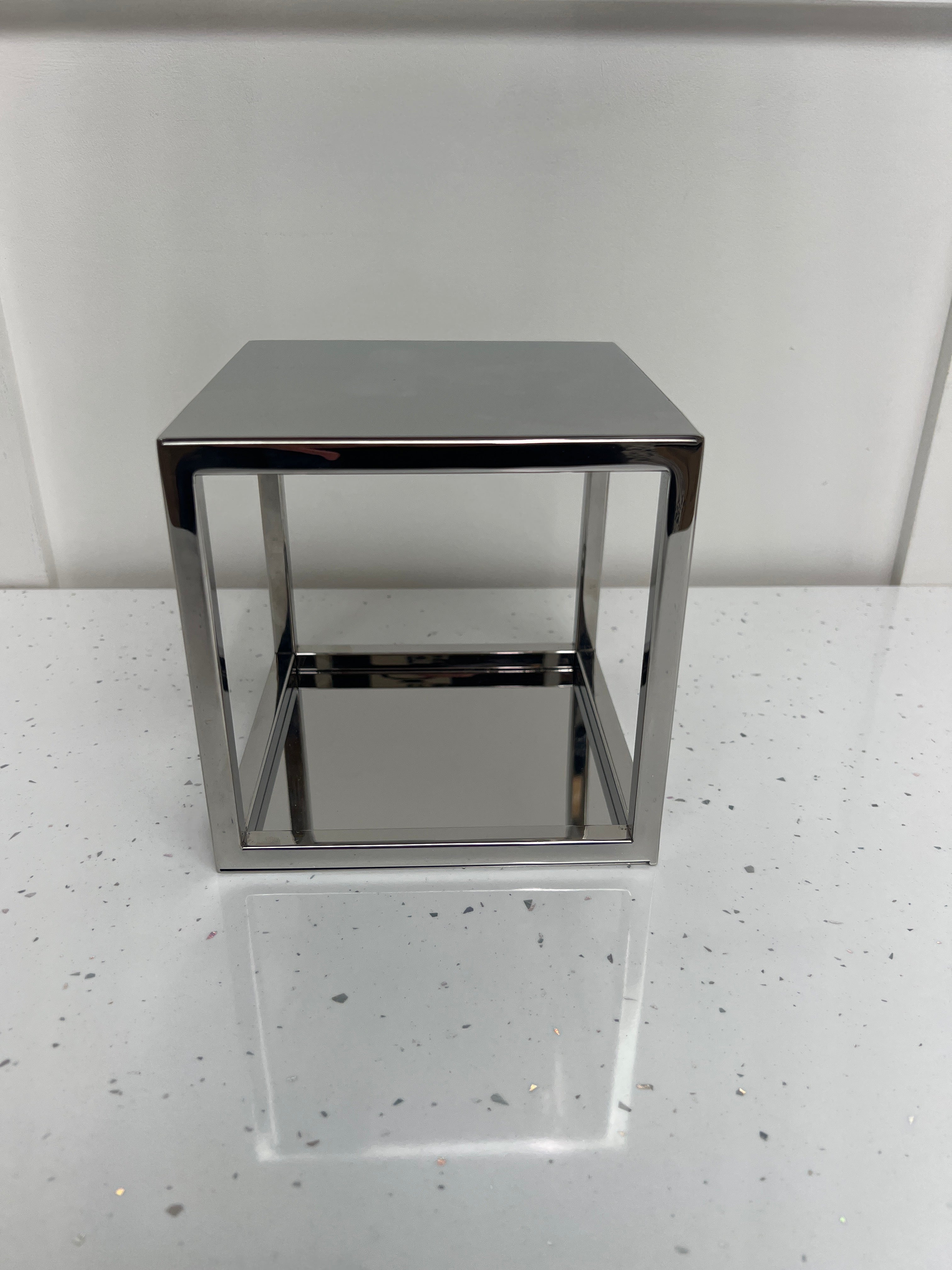 Outlet Square Metallic Silver Cake Spacer - Imperfect - Prop Options