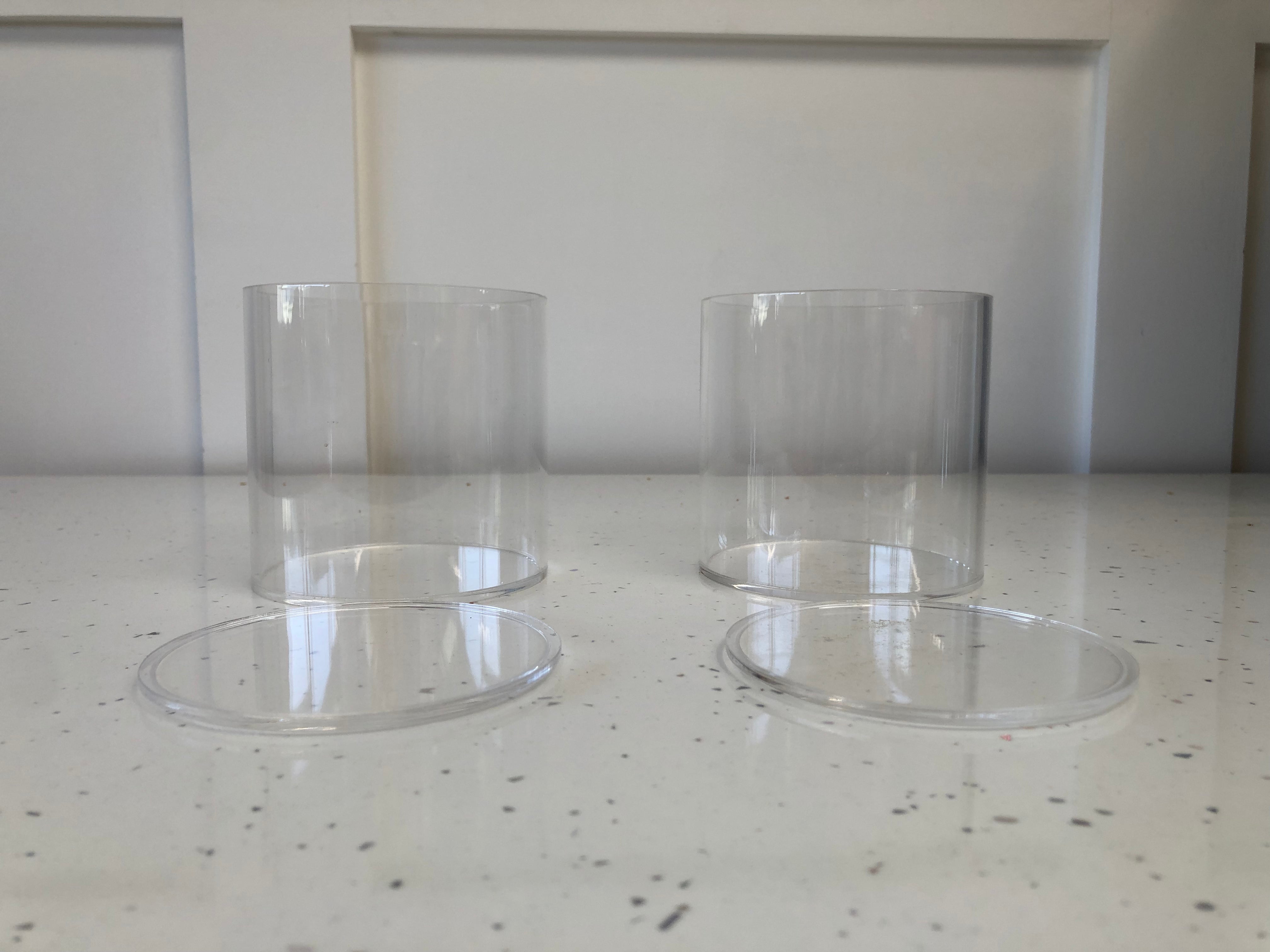 Outlet Round 4" x 4" Acrylic Fillable Clear Tier - Imperfect - Prop Options