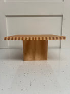 Outlet 10" Square Reeded Cake Stand - Gold - Misprint - Prop Options