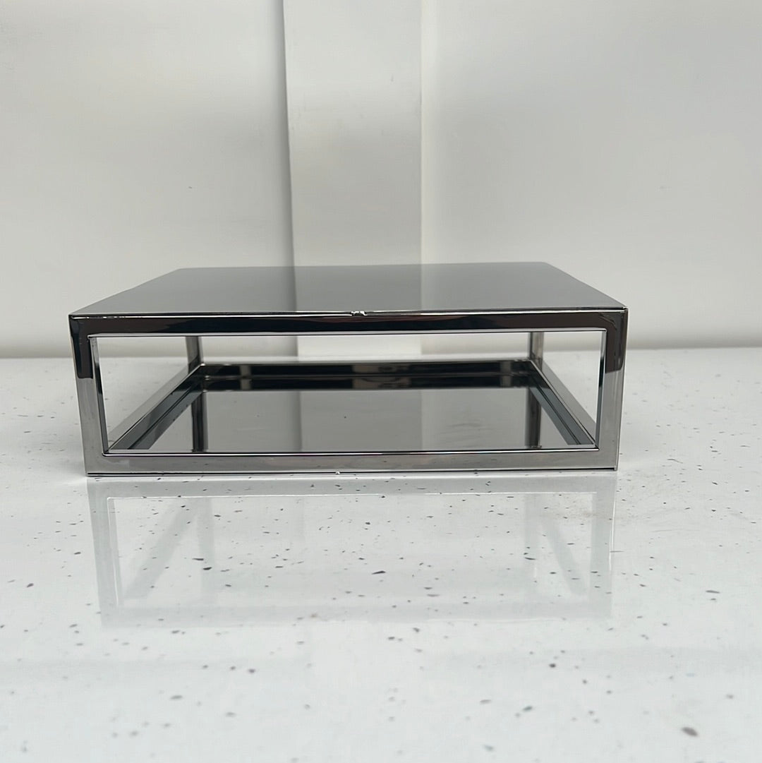 Outlet Rectangle Metallic Silver Cake Spacer - Imperfect - Prop Options