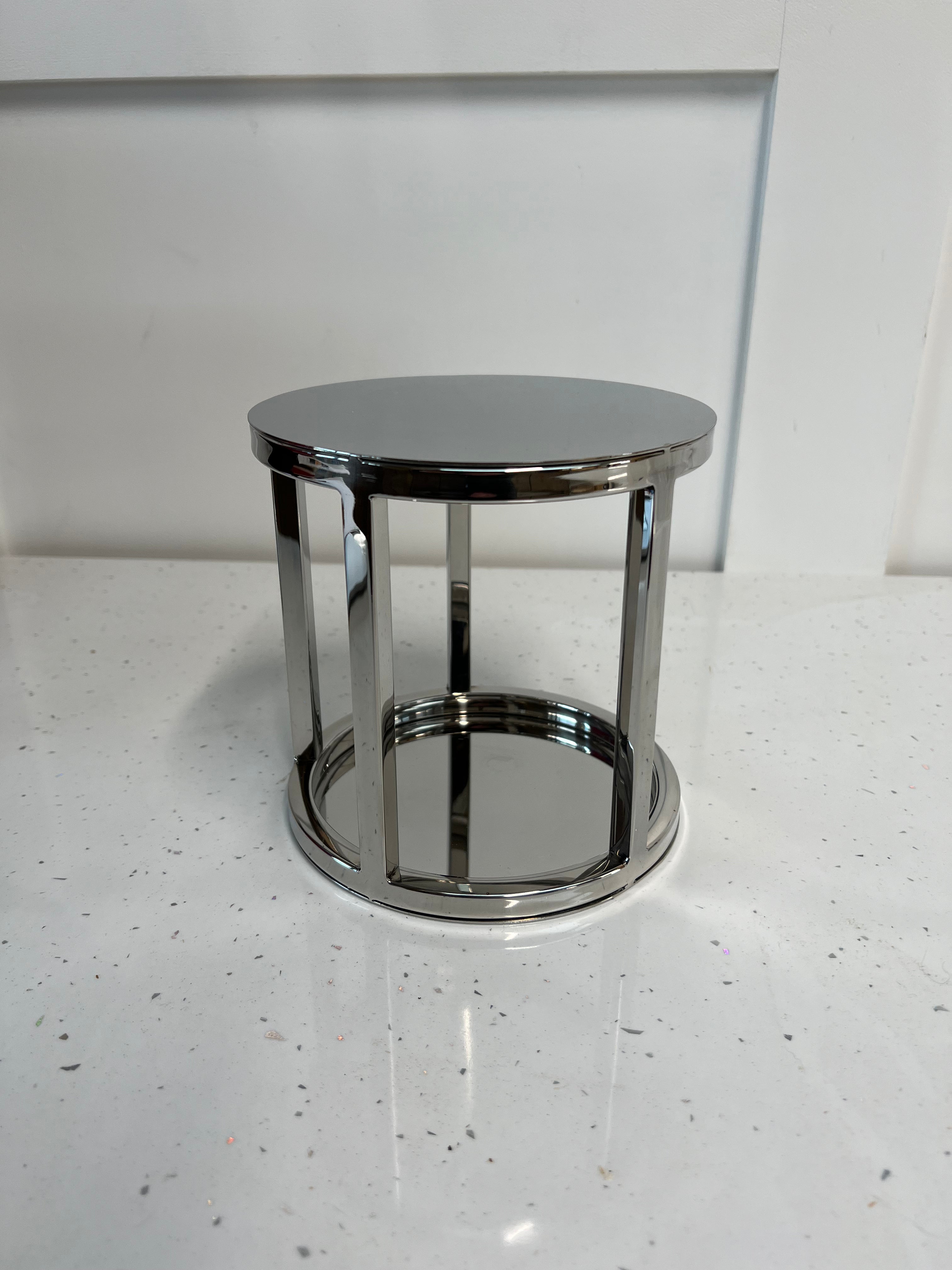 Outlet 6" Round Metallic Silver Cake Spacer - Imperfect - Prop Options