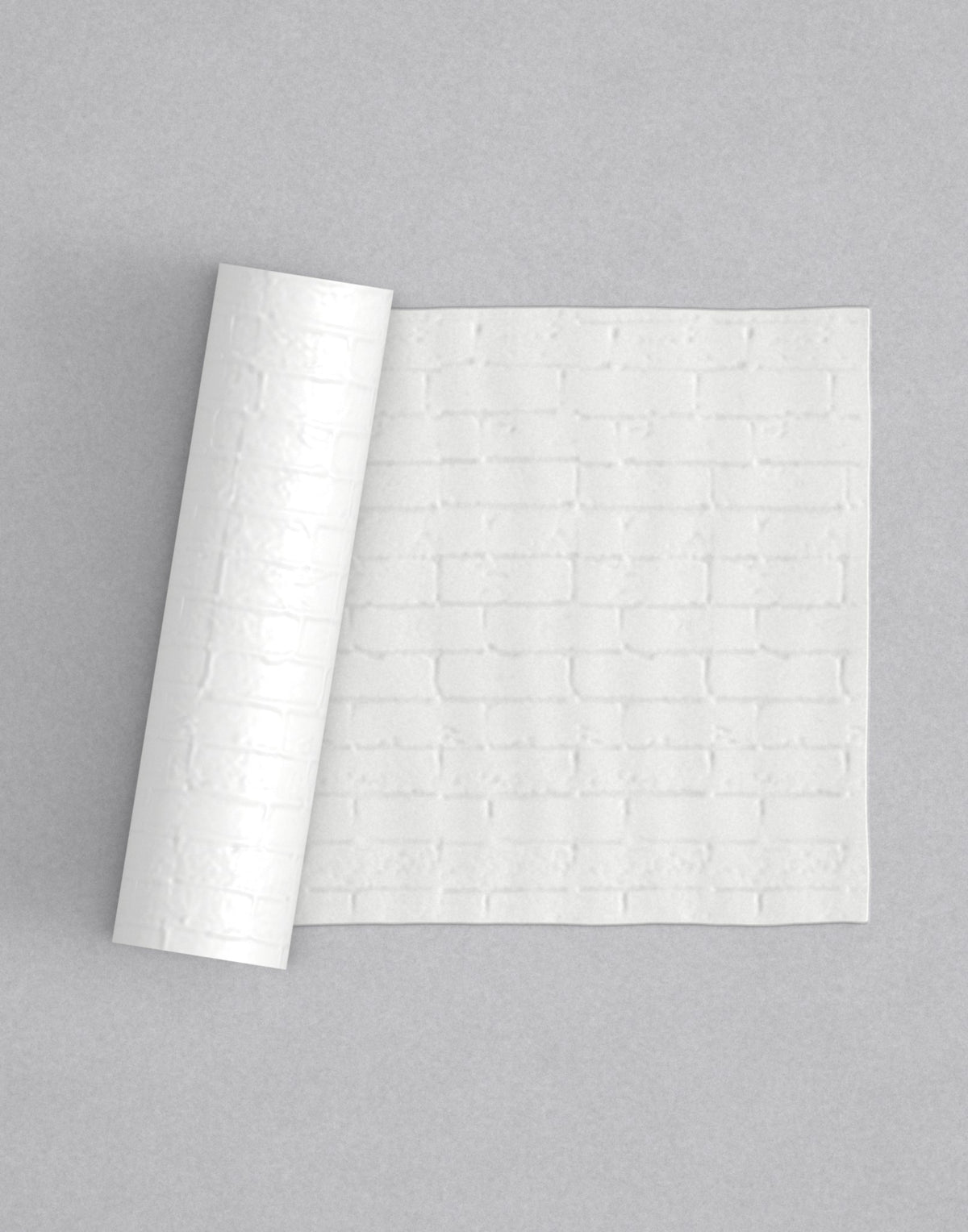 No.76 Brick mini 4" texture rolling pin with its pattern rolled out on white fondant - Prop Options