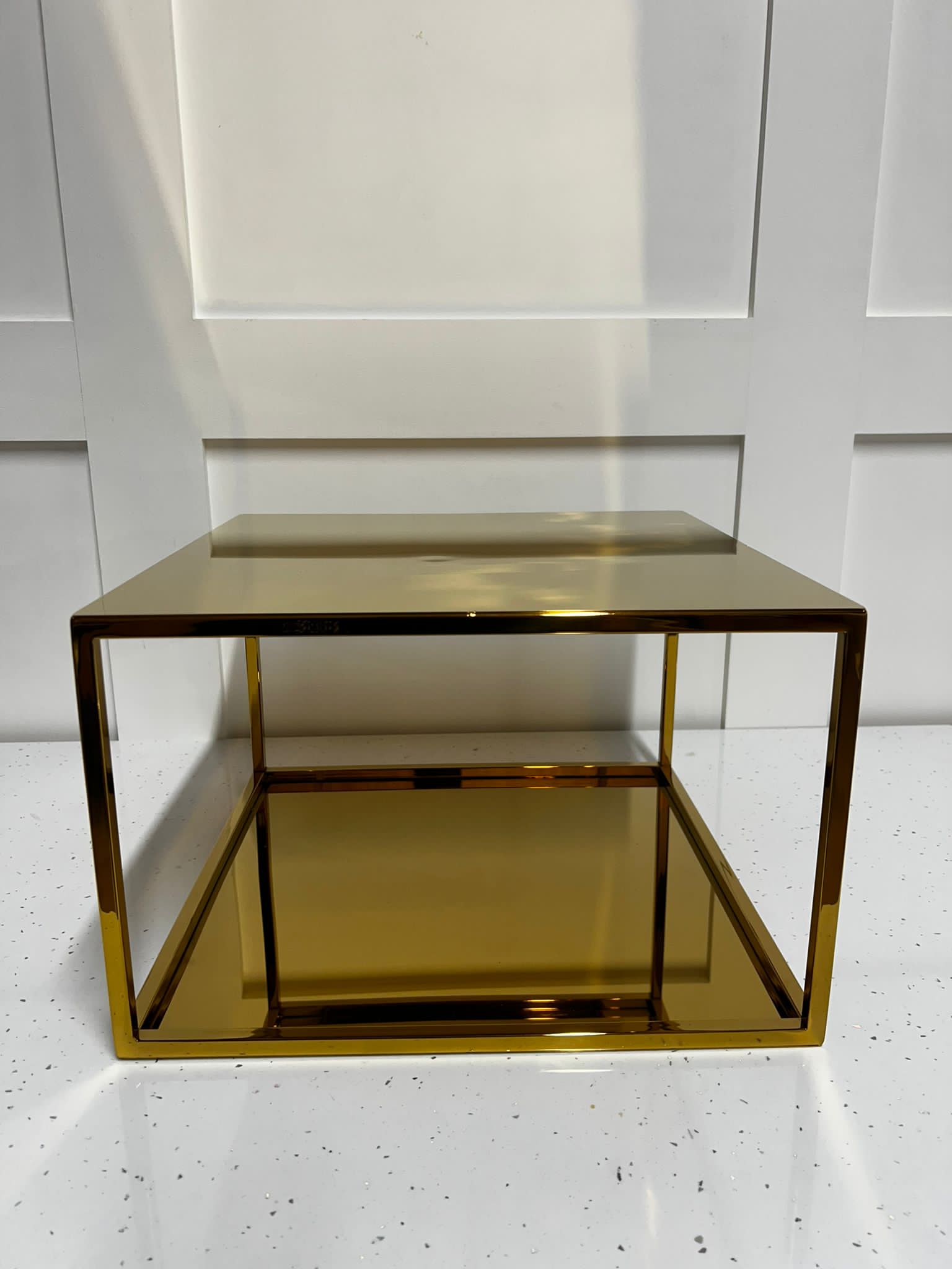 Outlet Metallic Gold 14” Square Plinth - Imperfect - Prop Options