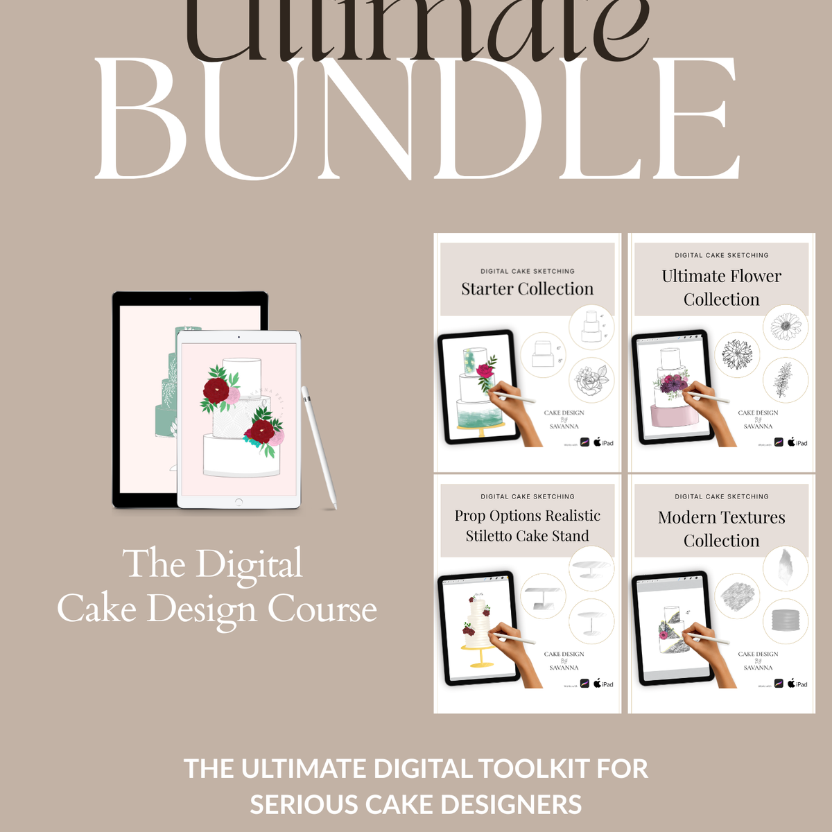 Digital Cake Design Course - Ultimate Bundle - Procreate – Prop Options