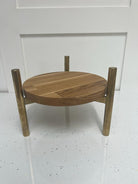 Outlet Signature Oak Stand with Antique Gold T Bar Legs - Clearance Deal - Prop Options