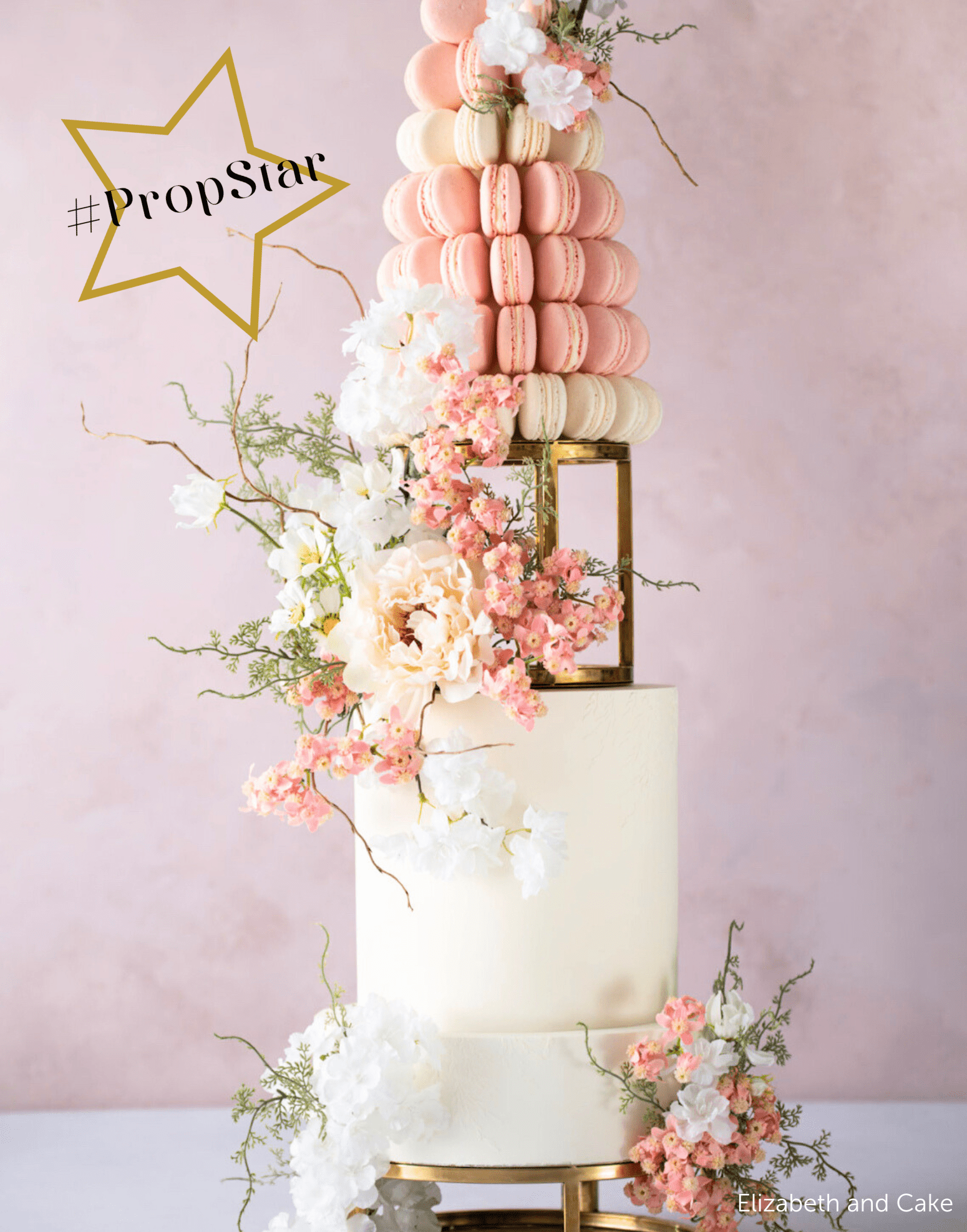 PropBundles - Set of Two - 6" & 10" Round Metallic Cake Separators and Stands - Prop Options