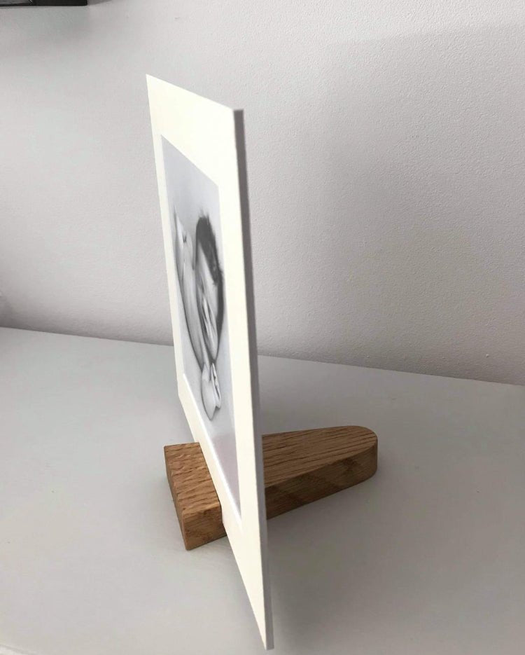 Handcrafted Oak triangle photo stand - 5mm Groove - Prop Options