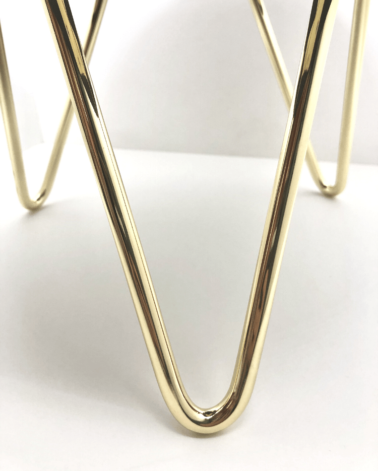 Signature Gold hairpin leg solid wood cake stand - 12" - 16" - Prop Options
